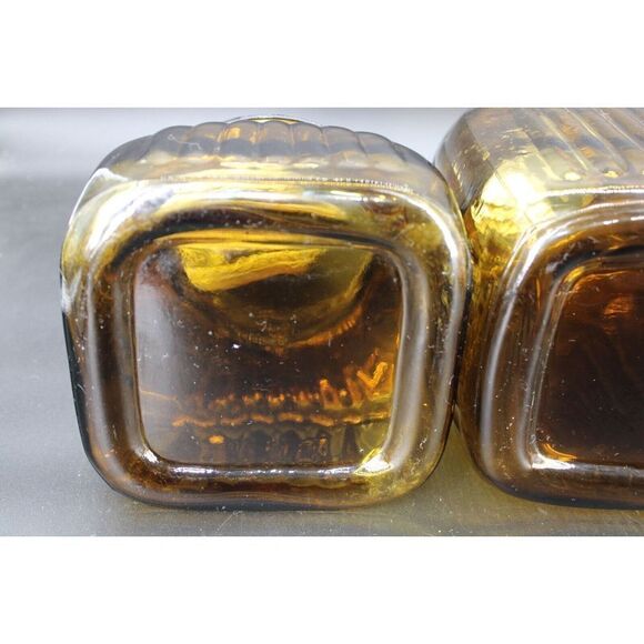 Vintage Artland Amber Glass Canister Set With Pewter Lids (3) Gorgeous! - Picture 13 of 16